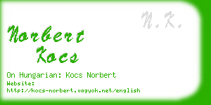 norbert kocs business card